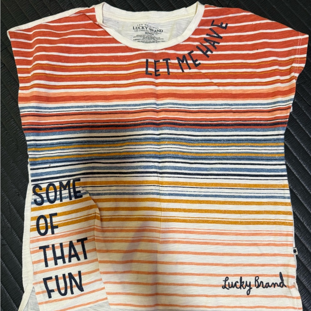 Lucky Brand Kids Striped Tee - Orange, Blue, Yellow